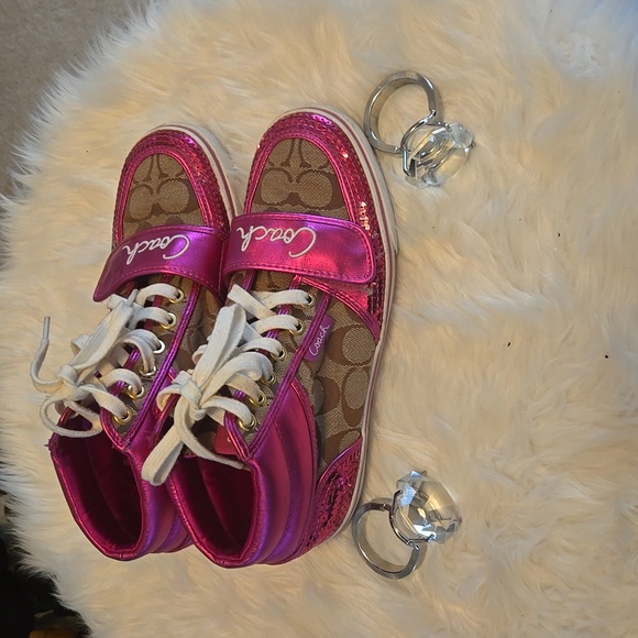 Coach Pink and Brown Sneakers - Picture 2 of 8